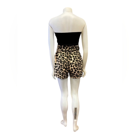 Zara Shorts Paper Bag Waist High Rise Animal Print Size XS - Picture 5 of 9